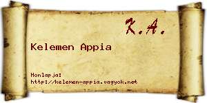 Kelemen Appia névjegykártya